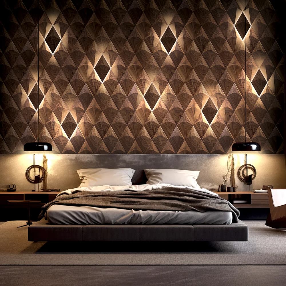 Cinematic Luxury Wood Panel Interior