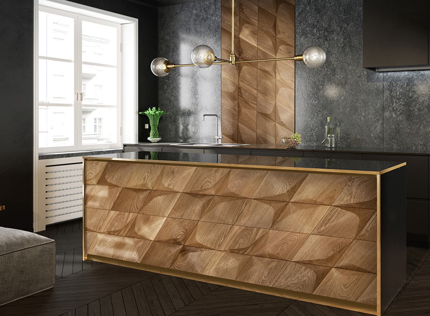 Caro Minus 3D Paneel Architectural Rendering