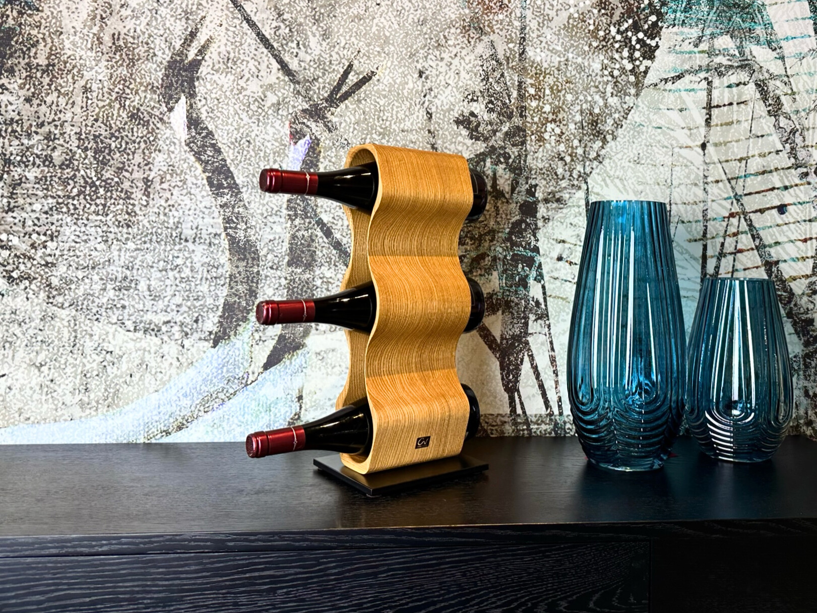 Weinständer aus Massivholz SLIM für 3 Flaschen – Bild 6