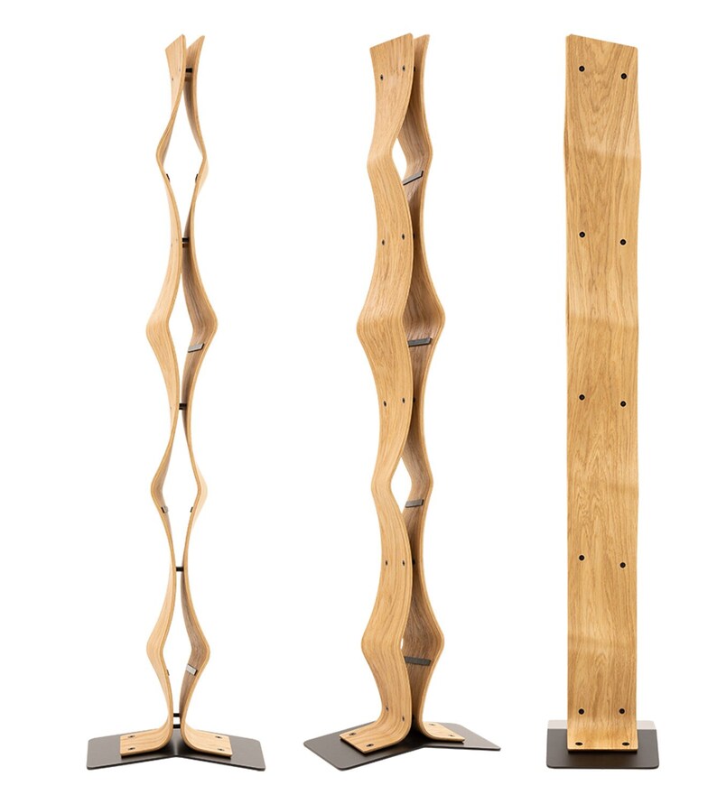 TWIST Eleganter Handgemachte Weinständer aus Massivholz für 4 Flaschen – Bild 8