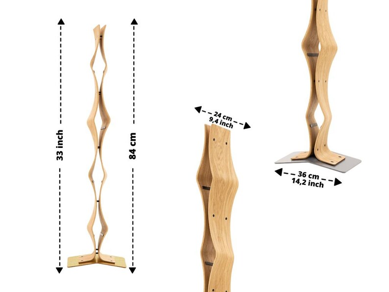 TWIST Eleganter Handgemachte Weinständer aus Massivholz für 4 Flaschen – Bild 5