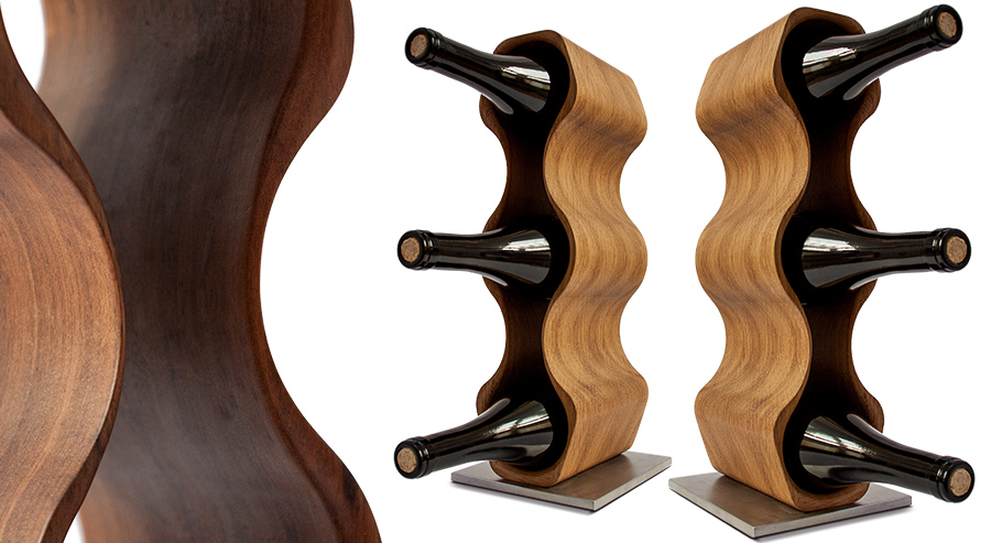 Weinständer aus Massivholz SLIM für 3 Flaschen – Bild 4