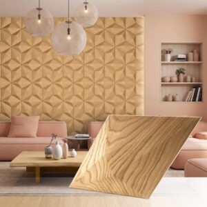 DIAMOND 3D-Holzwandpaneele Diamant Design aus Eiche – geometrische Rauten für moderne Wände